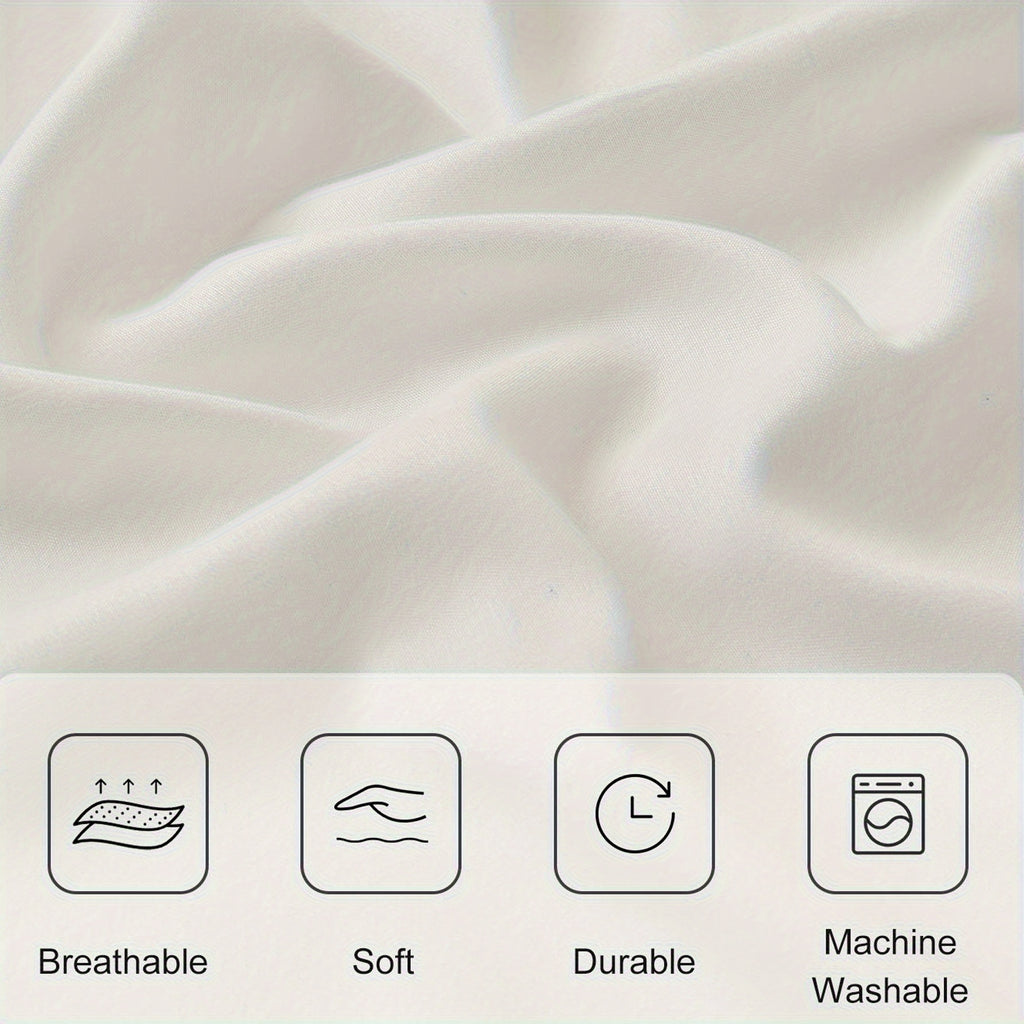 1pc Soft Luxury Fitted Sheet for Bedroom & Guest Room - Comfortable Brushed Fabric in Solid Color (No Pillowcase or Flat Sheet Needed) RV Bedding
