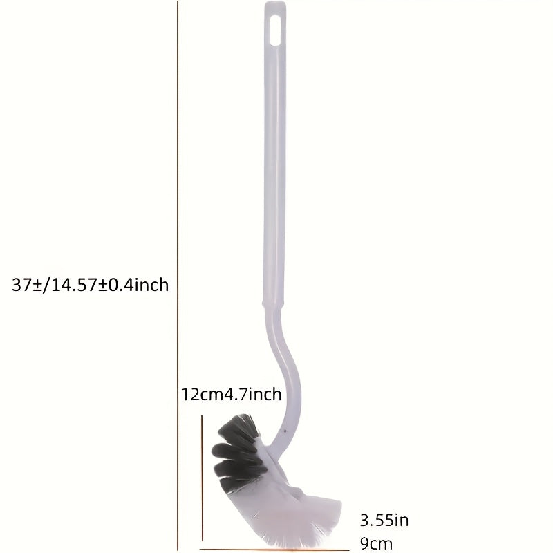 1pc Ergonomic C-Type Head Toilet Brush with Long Handle - Manual Deep Groove Cleaning for Bathroom, Toilet, Kitchen, Bedroom, Car - Reusable, Portable, No Power Needed